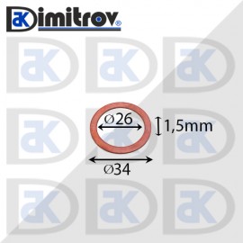 Дифтунга Ø 26 х Ø 34 х 1,5 mm медна